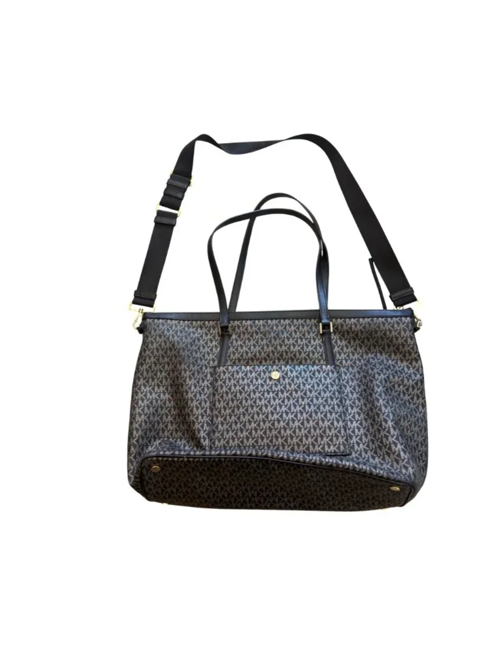 Michael Kors Women's Heritage Large Tote Bag Black MK Monogram - Picture 2 of 14